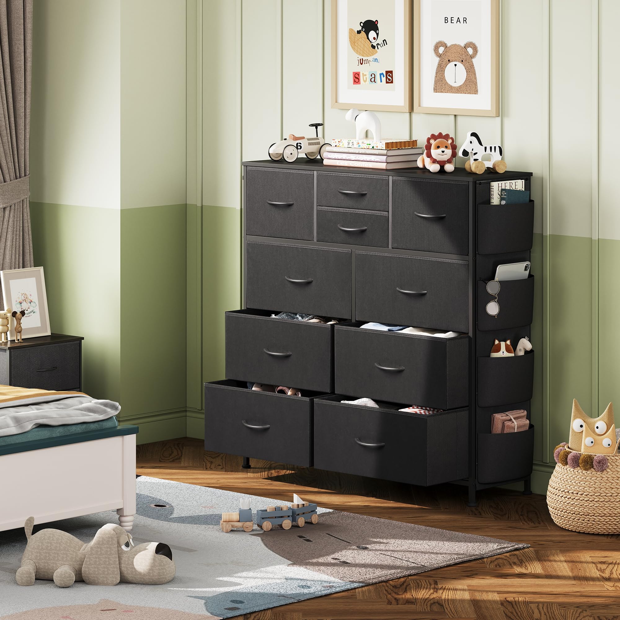 Dresser for Bedroom with 10 Drawers, Fabric Dresser Chest of Drawers