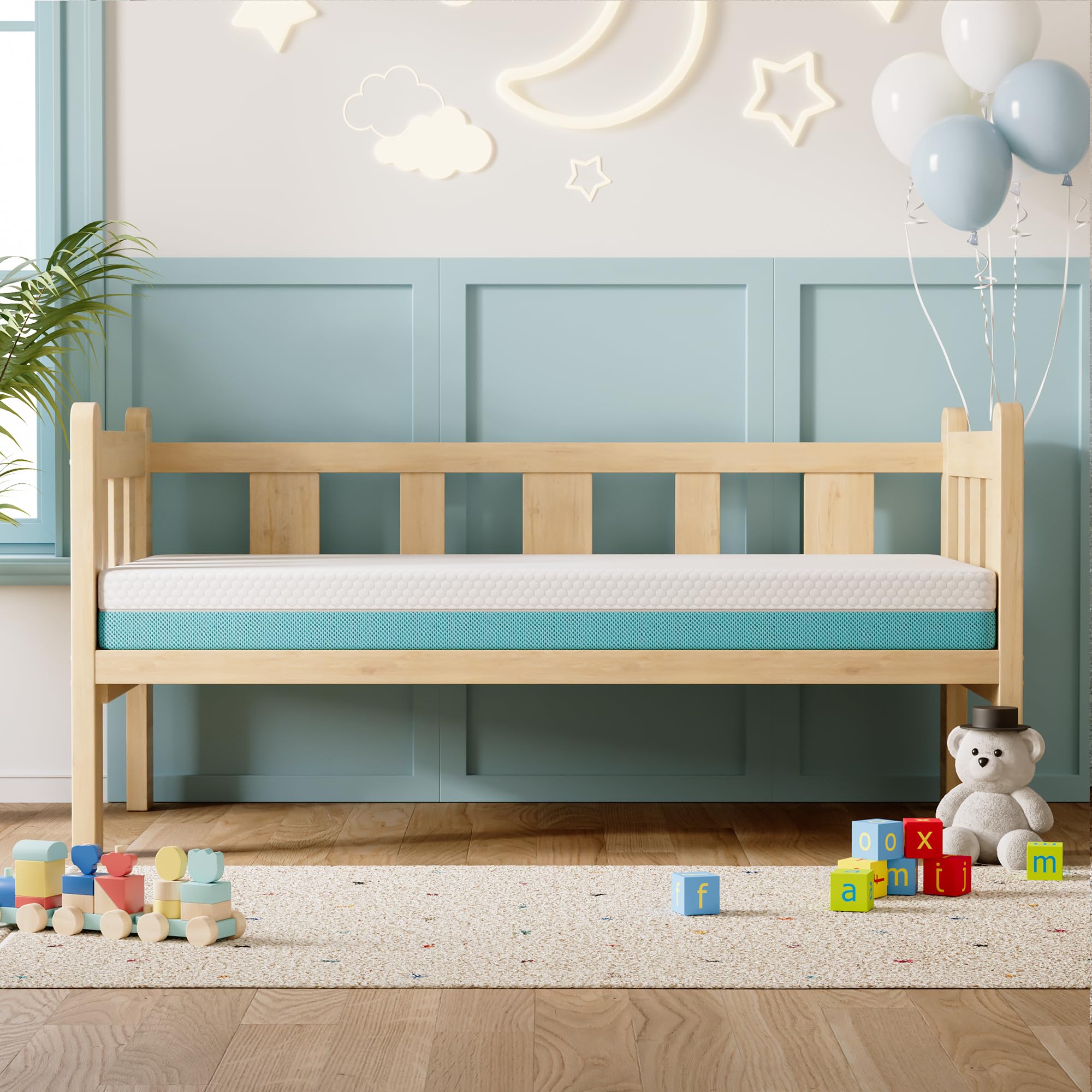 Crib Mattress, Memory Foam Toddler Mattress with Breathable Washable Cover