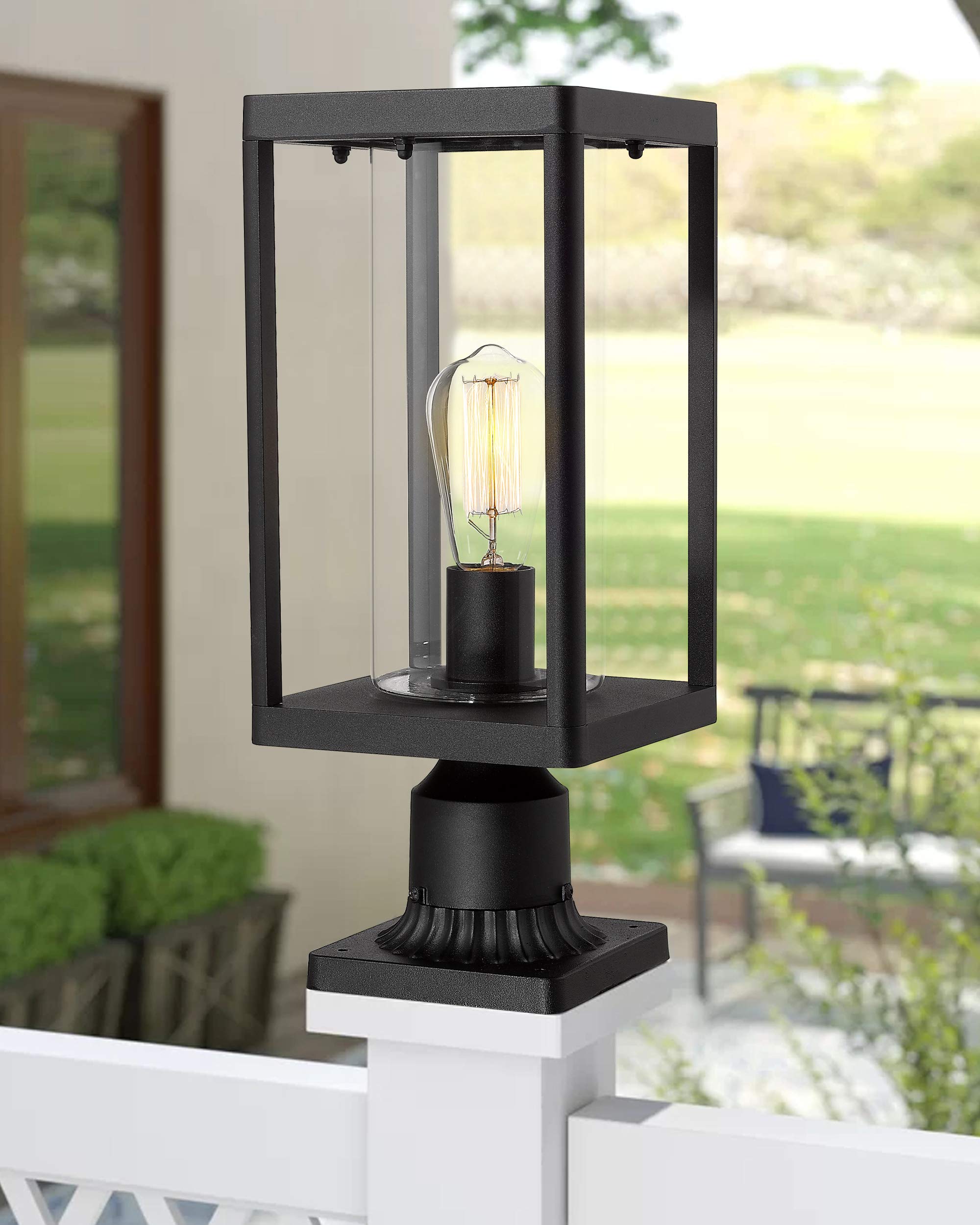 Outdoor Post Lights, 20inch Large Modern Large Exterior Post Lantern Pillar Light