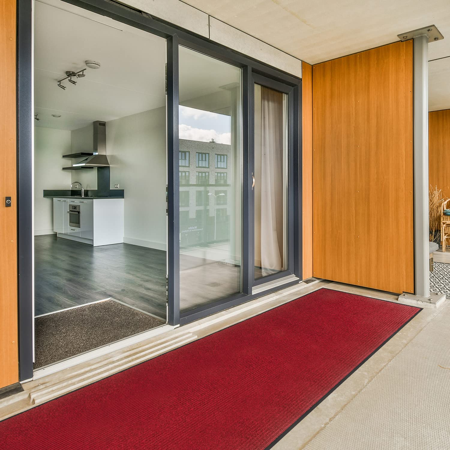 3' X 10' Commercial Grade Door Floor Mat Grey +Red