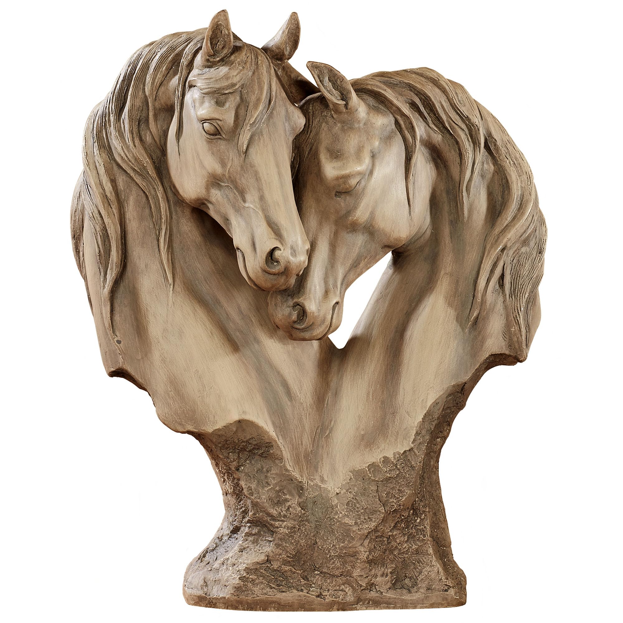 Loving Horses Table Sculpture Tan - Light Brown - Made of Resin
