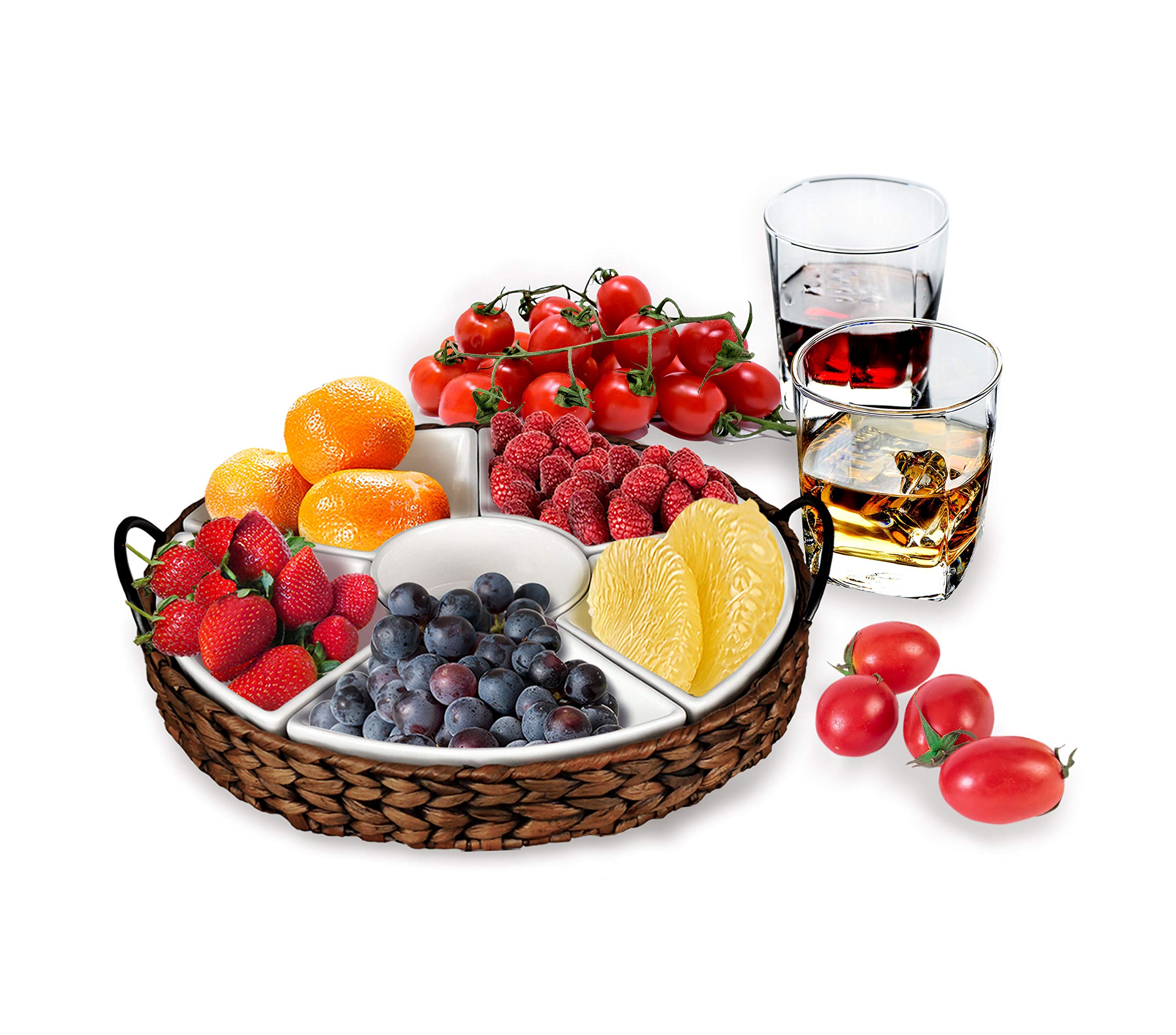 Serving Tray and Serving Dishes, RANDEFURN 7-Set Gold Platters