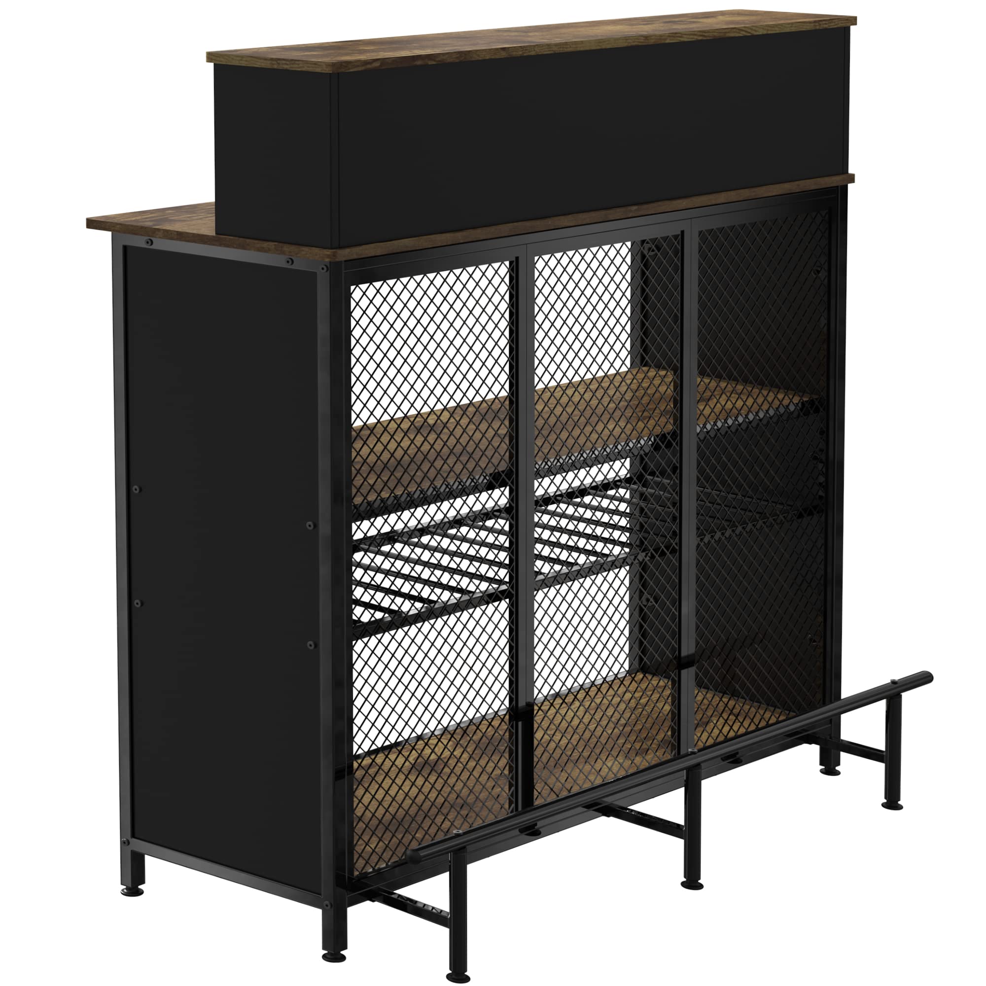 Home Bar Unit Mini Bar Liquor Cabinet with Storage and Footrest for Home Kitchen Pub