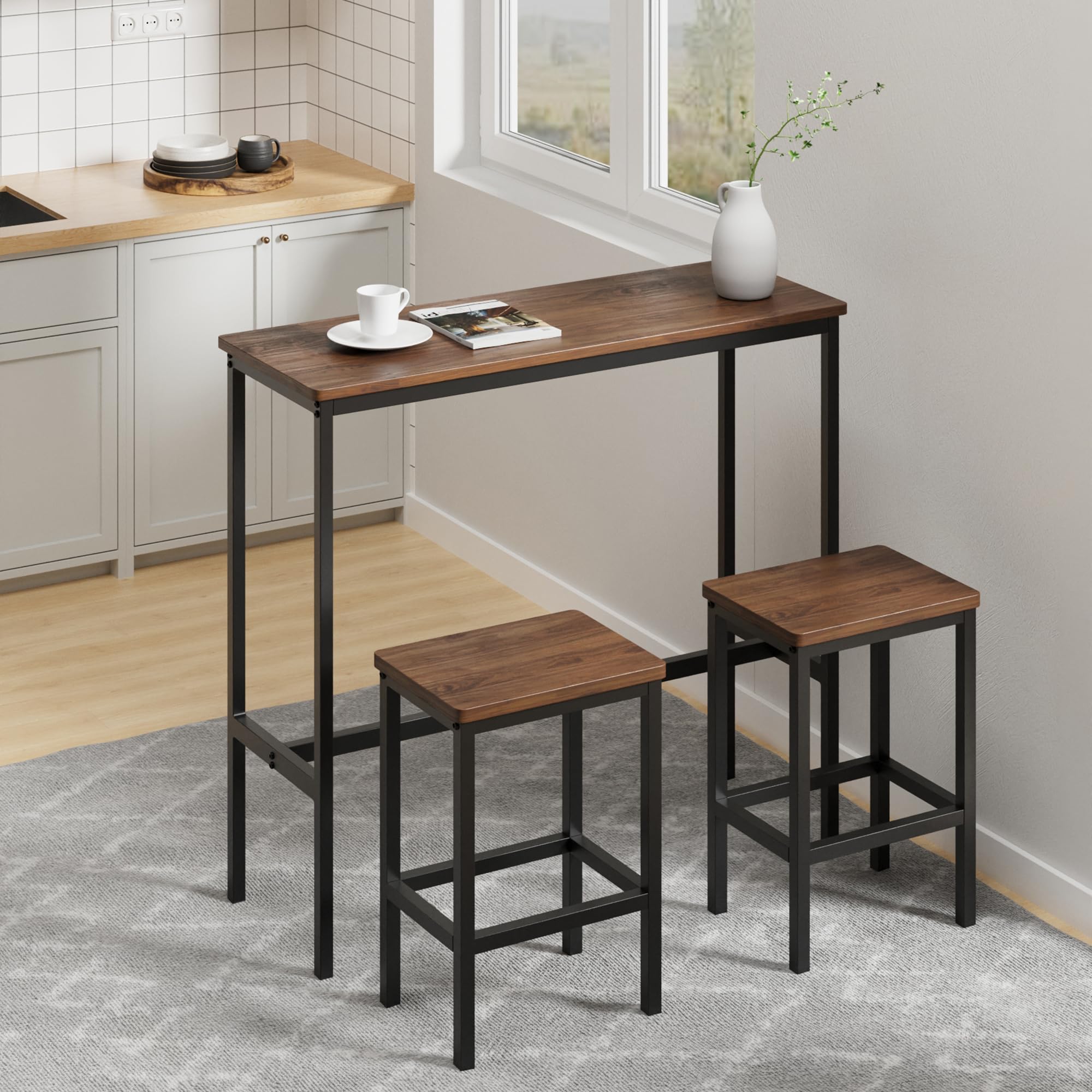 44.5" Bar Table, Bar Height Pub Table, Counter Height Bar Table