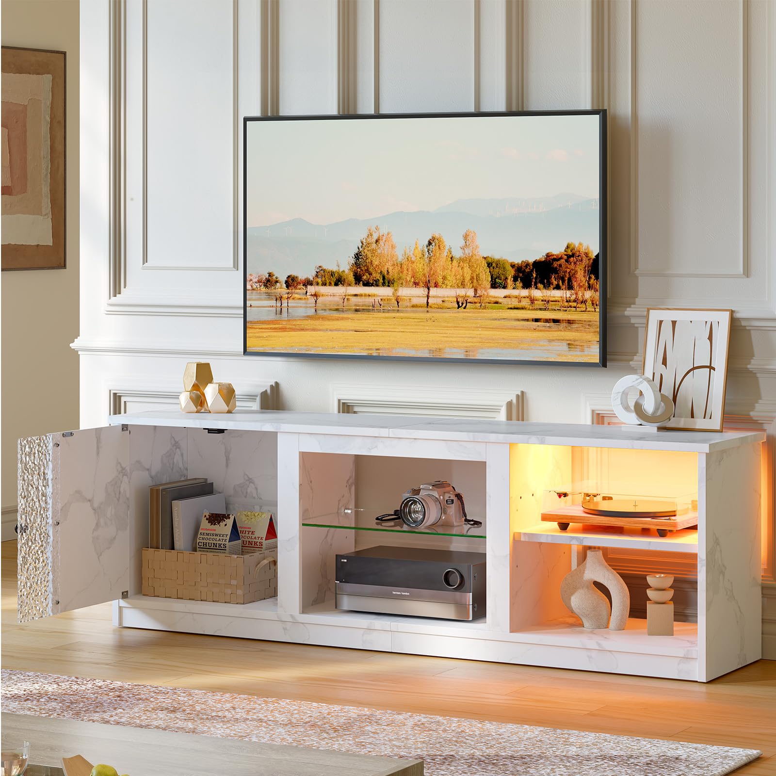 63-Inch LED TV Stand for 70/55/65 Inch TV, for Living Room