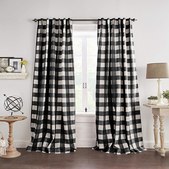 Farmhouse Living Grainger Buffalo-Check Blackout Window Curtain