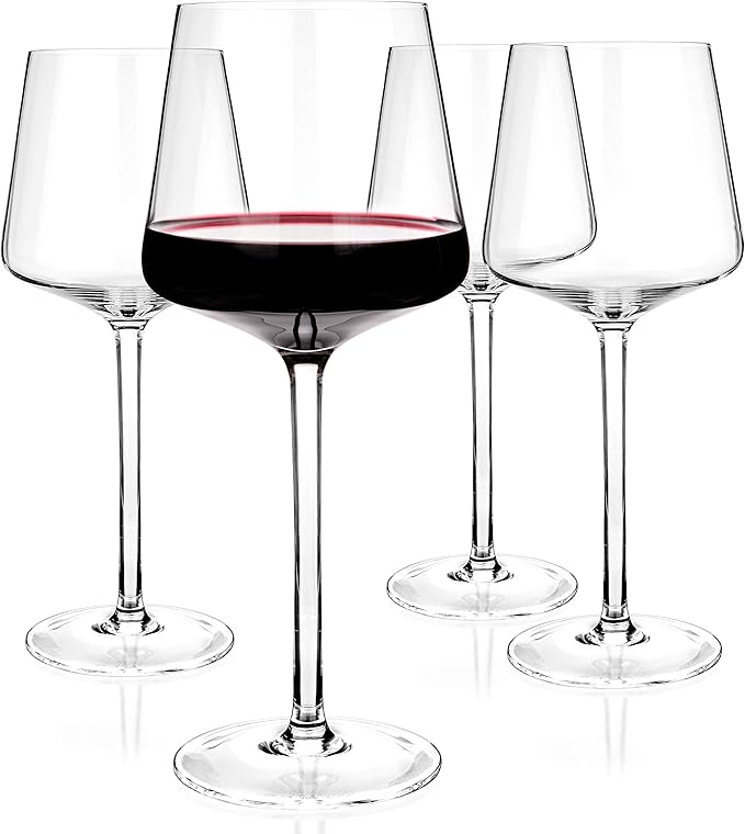 Wine Glasses Set 6, Red White Wine Large Glasses - 100% Lead-Free Glass