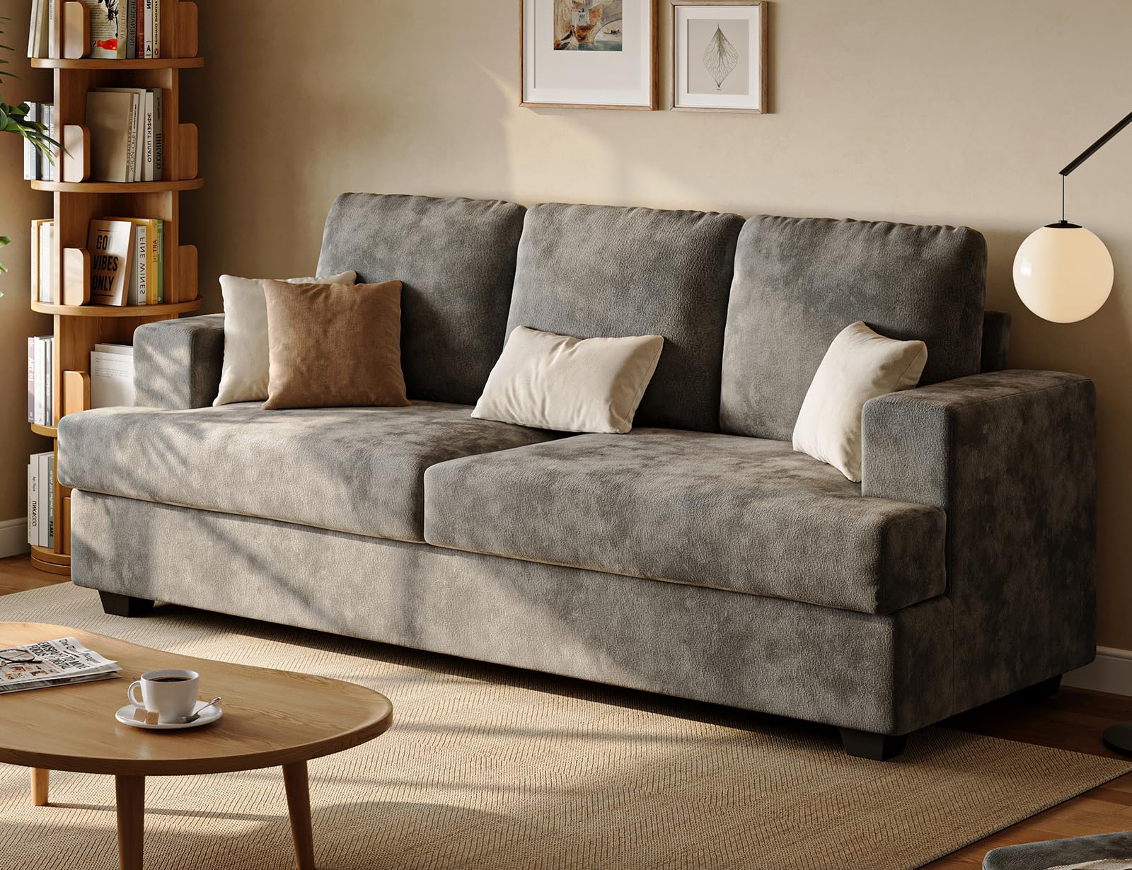 3 Seater Couches for Living Room Sofas 89” Comfy Sectional Couch