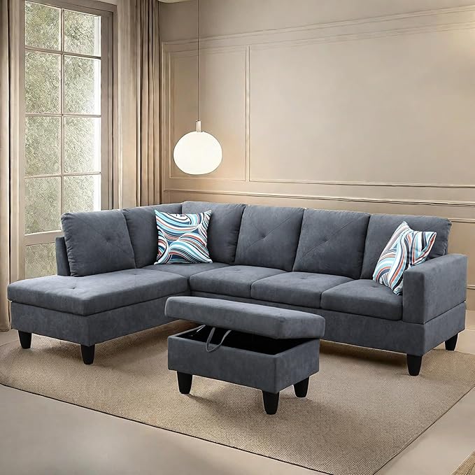 L Shaped Sectional Couches, Modern Convertible Lounge Sofa