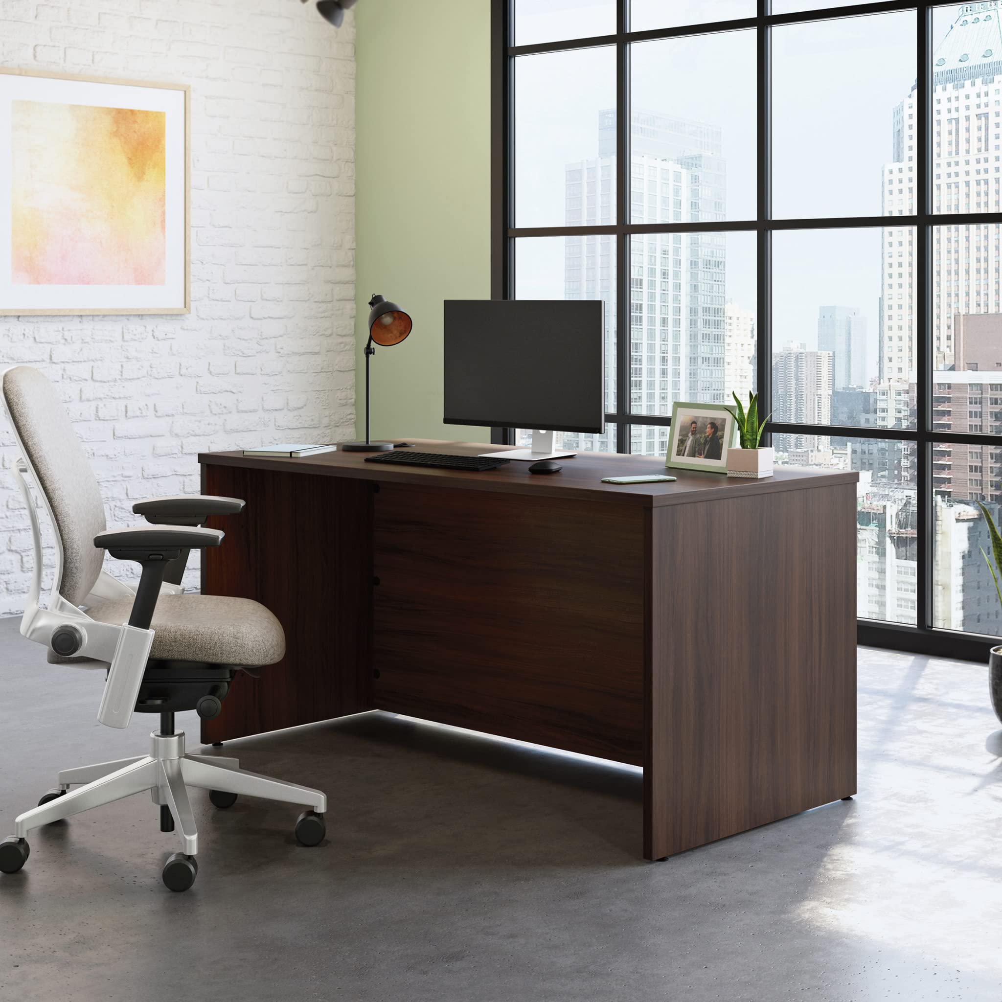 Affirm 60'' Desk Shell, L: 59.06'' x W: 29.53'' x H: 29.29'', Noble Elm