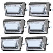 6 Pack 130W LED Wall Pack Light with Dusk to Dawn Photocell, 19500LM 5000K IP65