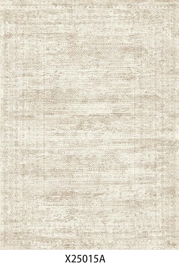 9x12 Area Rug Living Room Rugs - Washable Neutral Modern Abstract Soft Thin Large Rug