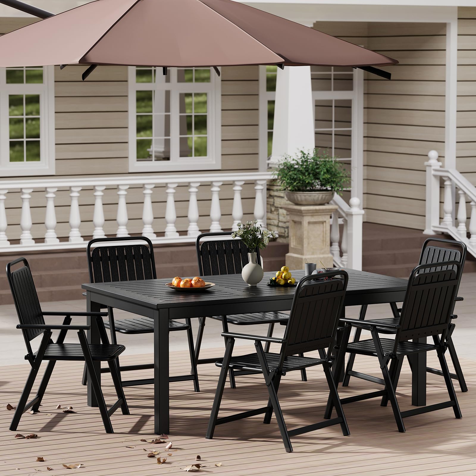Outdoor Table for 6-Person Rectangle Indoor Outdoor Table