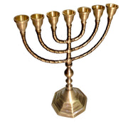 Brass, high 10",7 Branch, Menorah Candles, Menorah from Israel, The holy Land -Jerusalem