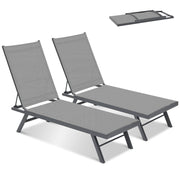 Patio Lounge Chair - Foldable Pool Lounge Chairs with Adjustable Backrest