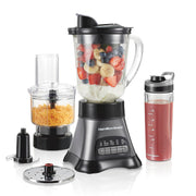 Blender and Food Processor Combo – 40oz Glass Jar, Portable Travel Cup