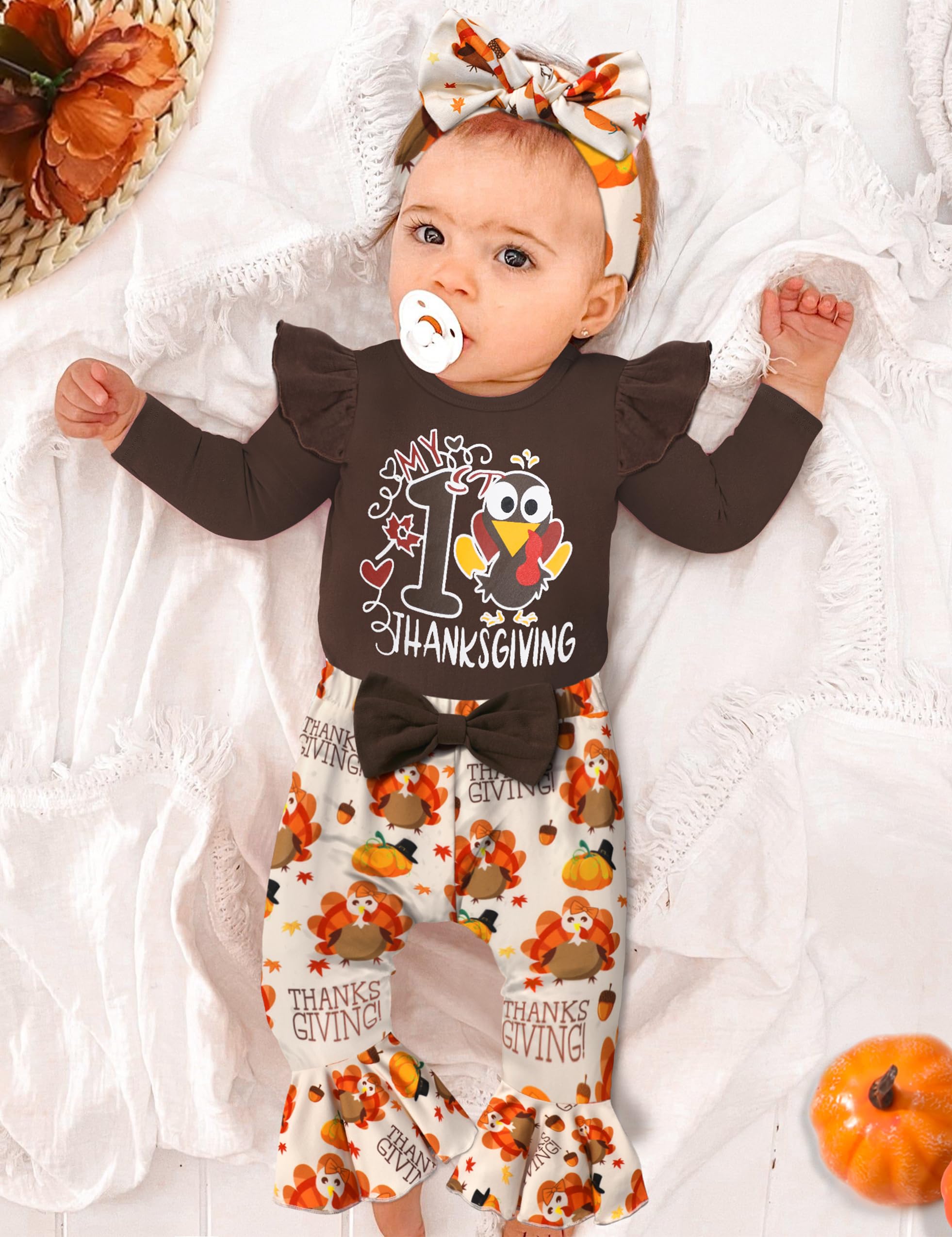 Baby Girl Thanksgiving Outfit Newborn My First Thanksgiving Outfit Long Sleeve