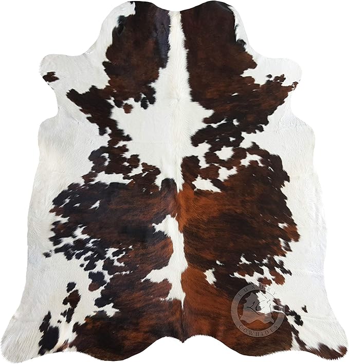 Genuine Cowhide Rug - Thick, Rustic Fur Carpet for Living Room