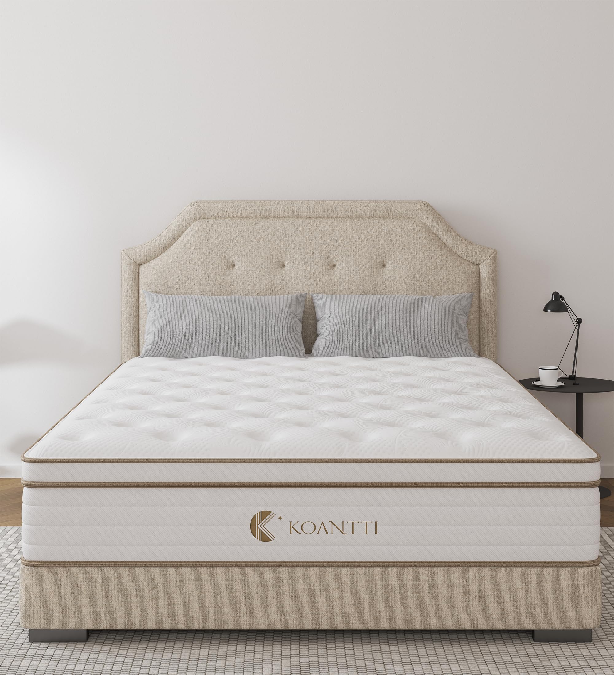 Queen Size Mattress,10 Inch Grey Memory Foam Hybrid Queen Mattresses in a Box