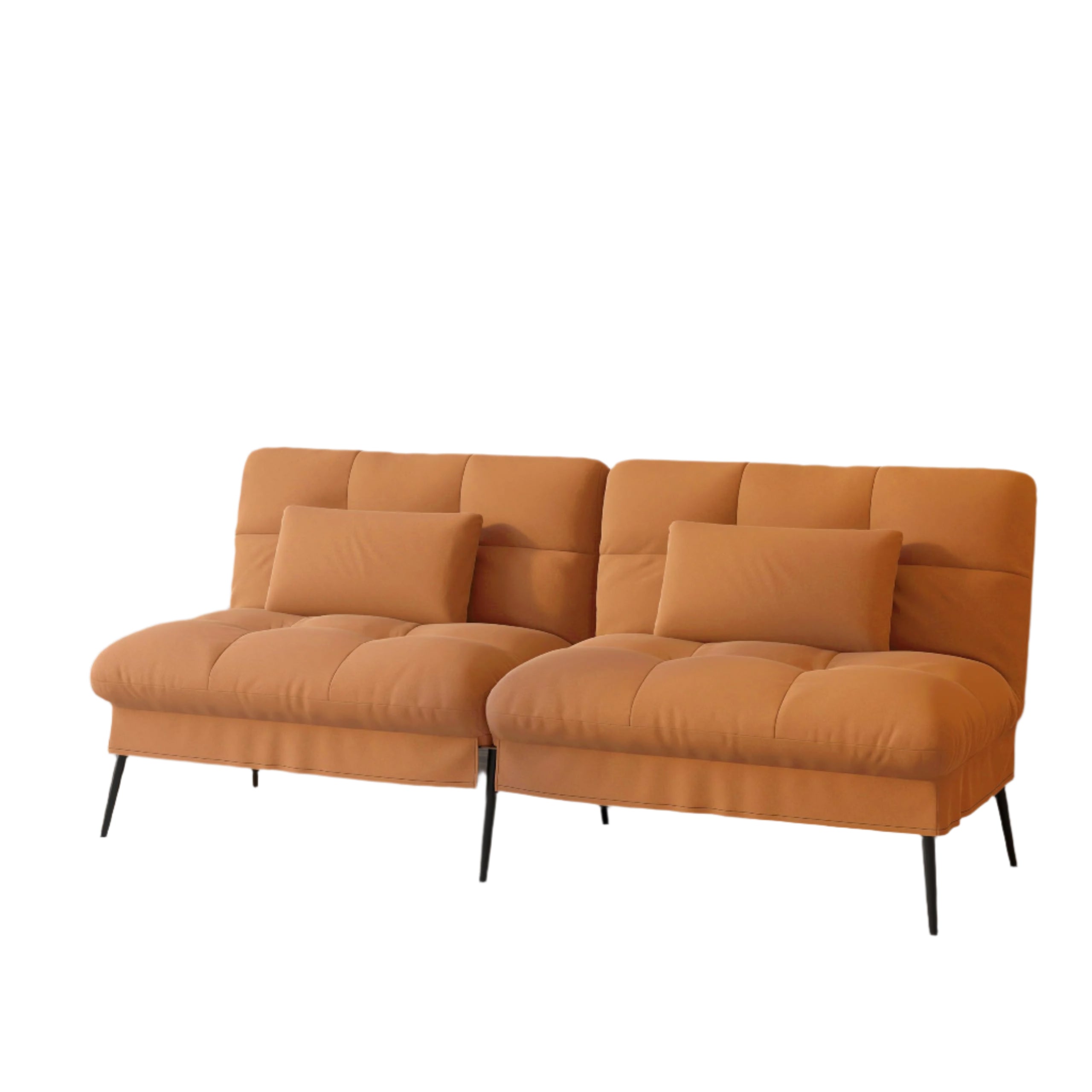 Convertible Sofa Bed,68″Fabric Couch with Adjustable Backrest