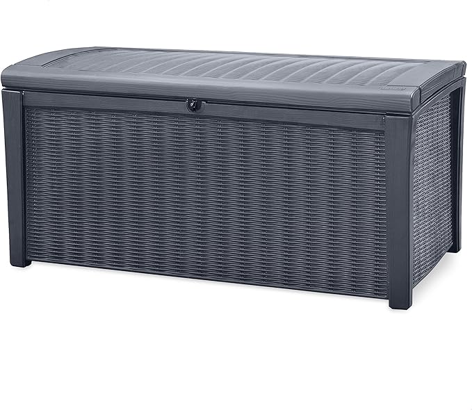 Storage Deck Box, for Patio, Backyard & Garden, Borneo, 110 Gallon