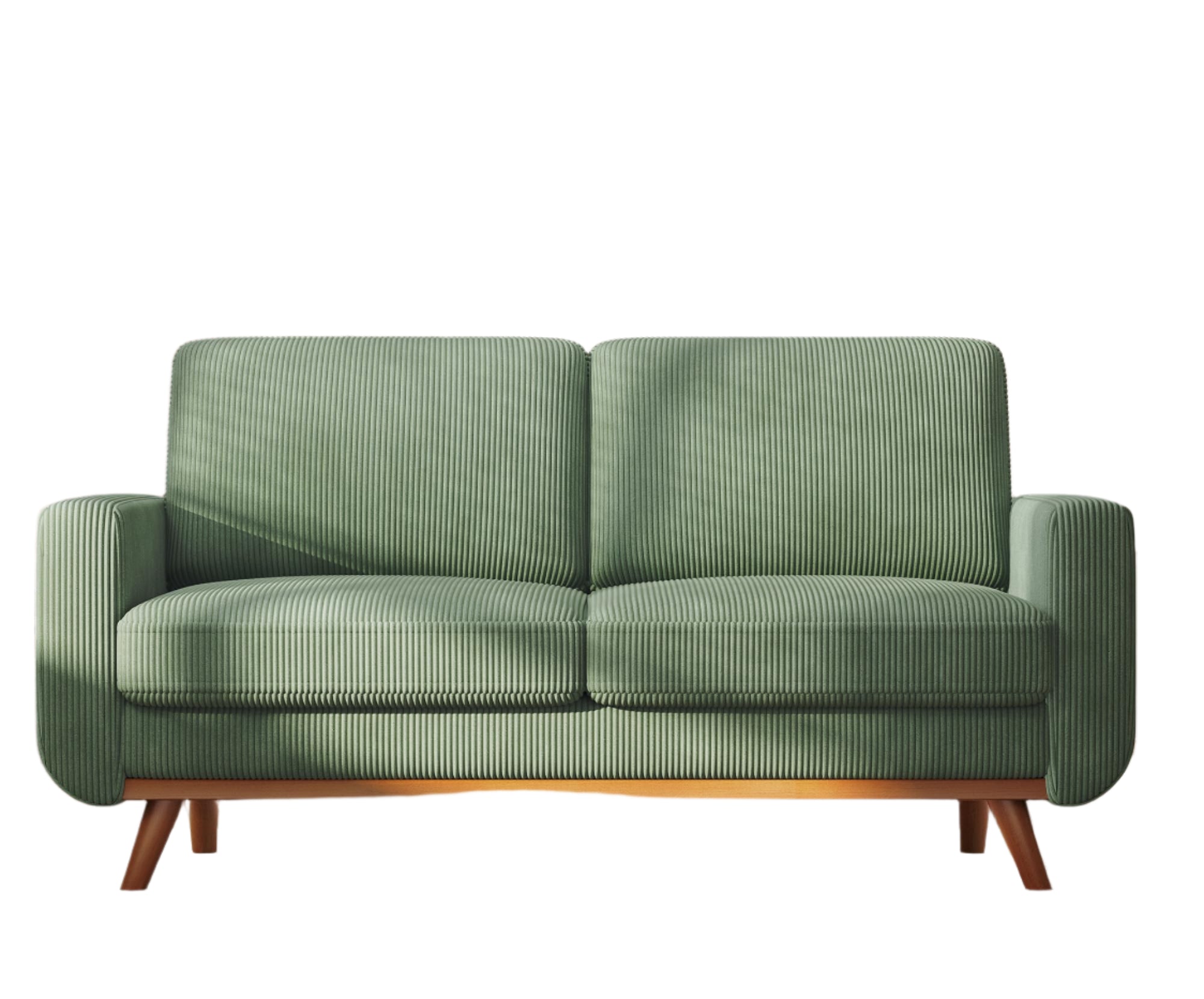 68" Loveseat Sofa - Green, Comfy Corduroy with Spring Cushion for Living Room