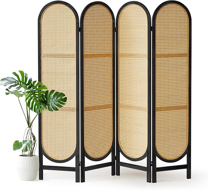 6 Panel Room Divider, 5.6 Ft Foldable Wood Room Divider Screen