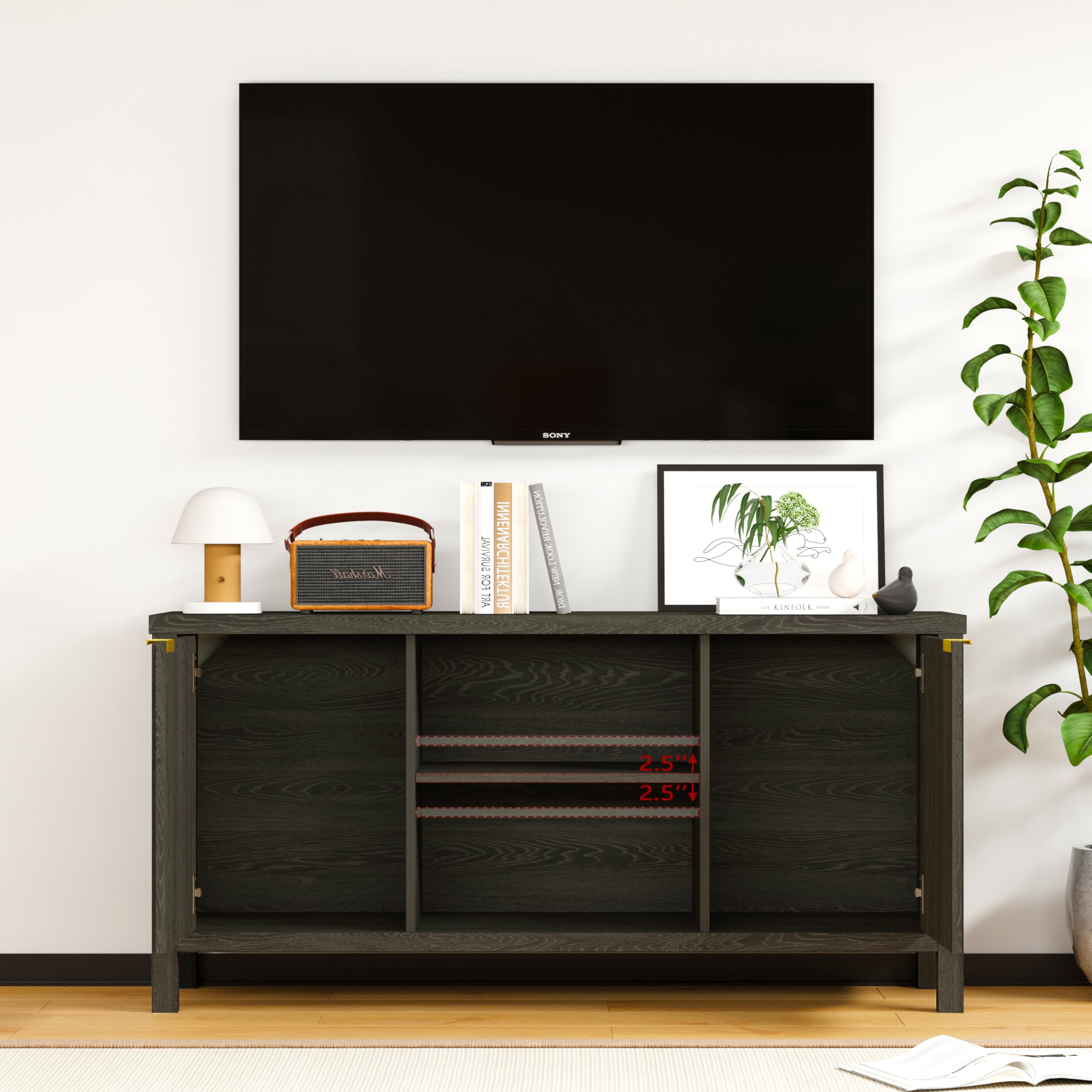 Modern TV Stand for 65 inch TV, TV Entertainment Center for Bedroom Living Room