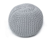 Poufs Ottoman Footrest for Couch Outdoor Poufs for Patio Hand Knitted Cotton Floor Chair