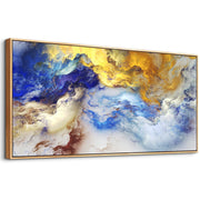 Wood Framed Canvas Wall Art - Large Abstract Ink Canvas Prints for Living Room