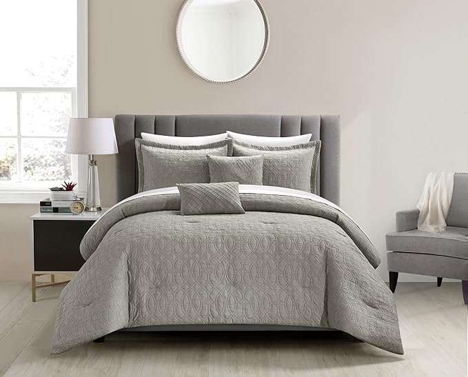 Taupe Bed in a Bag Comforter Set, Queen Size (5 Pieces)