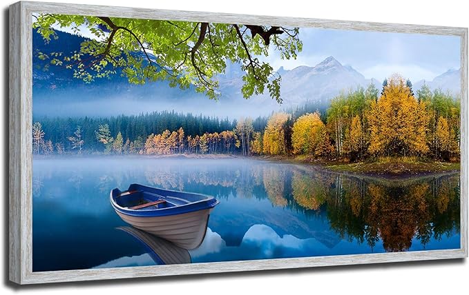 Tree Wall Art Teal Blue Nature Tree of Life Abstract Canvas Painting Textured Picture
