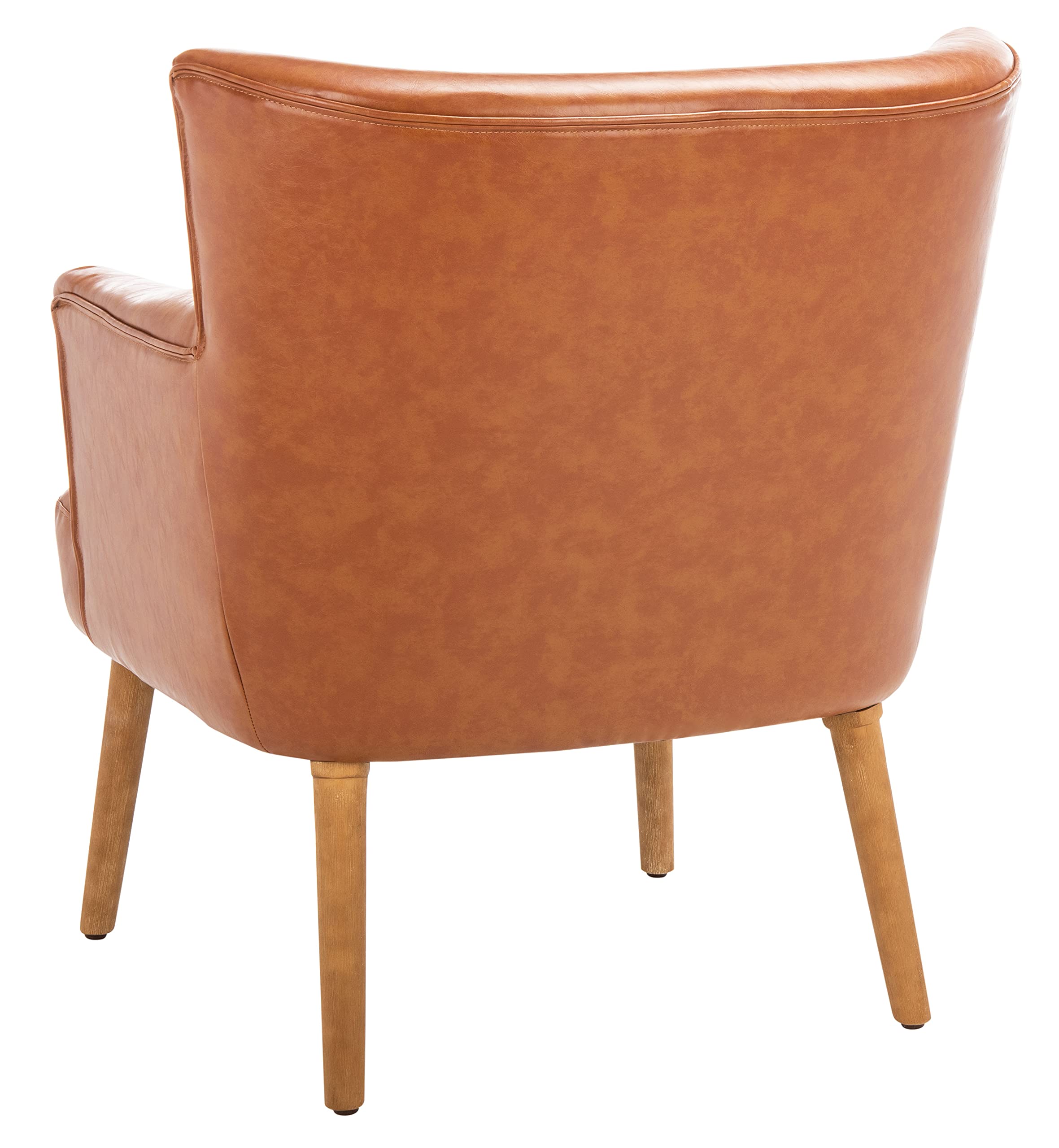 Collection Delfino Cognac Faux Leather/Natural Accent Chair