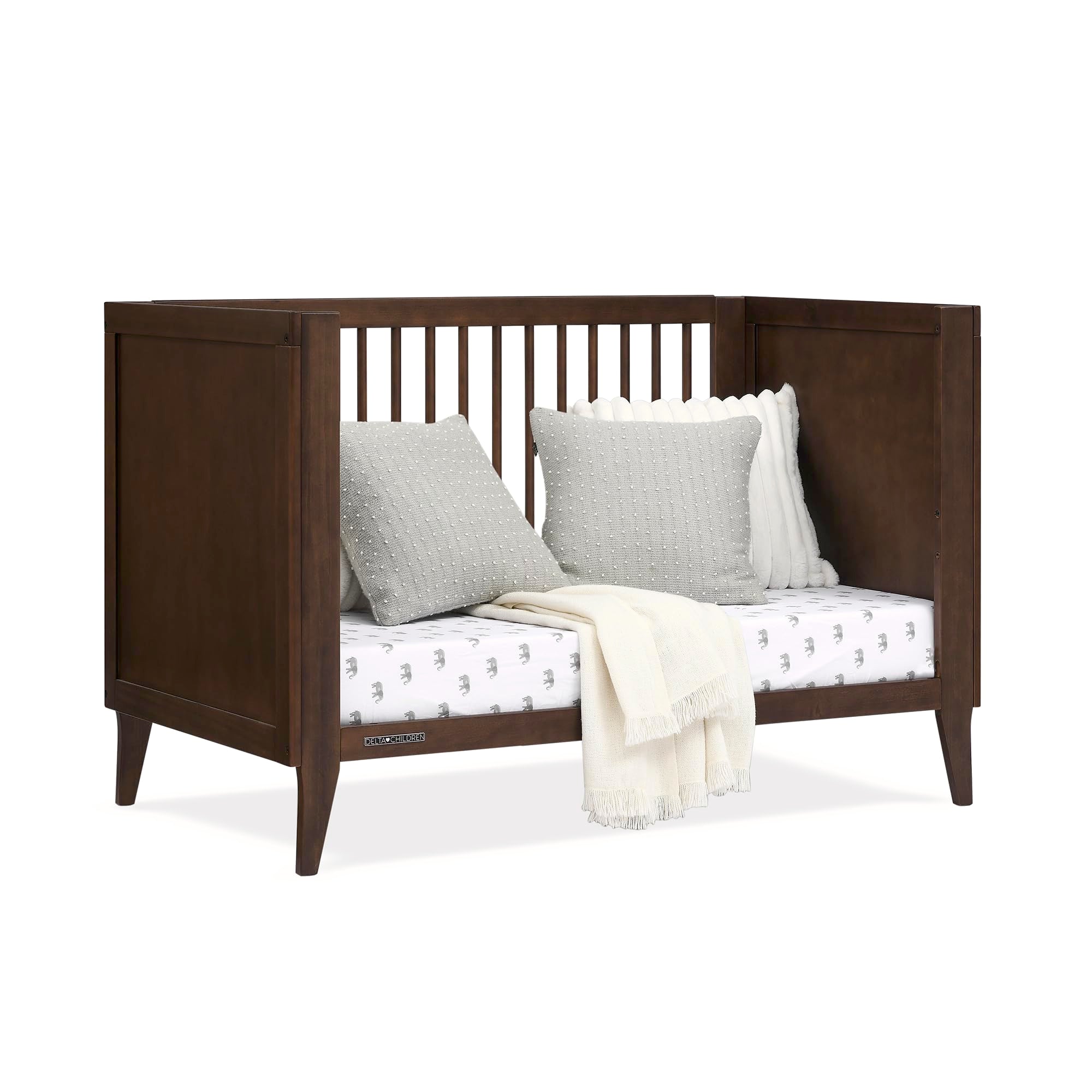 Ollie 4-in-1 Convertible Crib - Greenguard Gold Certified, Walnut Espresso