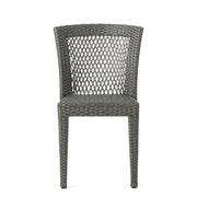 Knight Home Bonnie Outdoor Wicker Dining Chairs (Set of 2), Grey