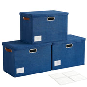 17" Large Collapsible Storage Bins with Lids, Stackable Closet Organizers