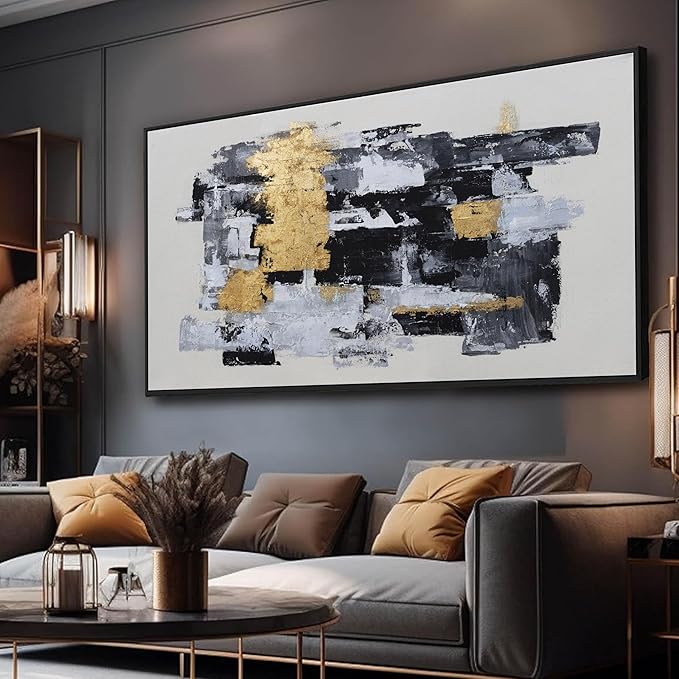 Large Wall Art Gold Abstract Tree Of Life Framed Modern Artwork Canvas Painting