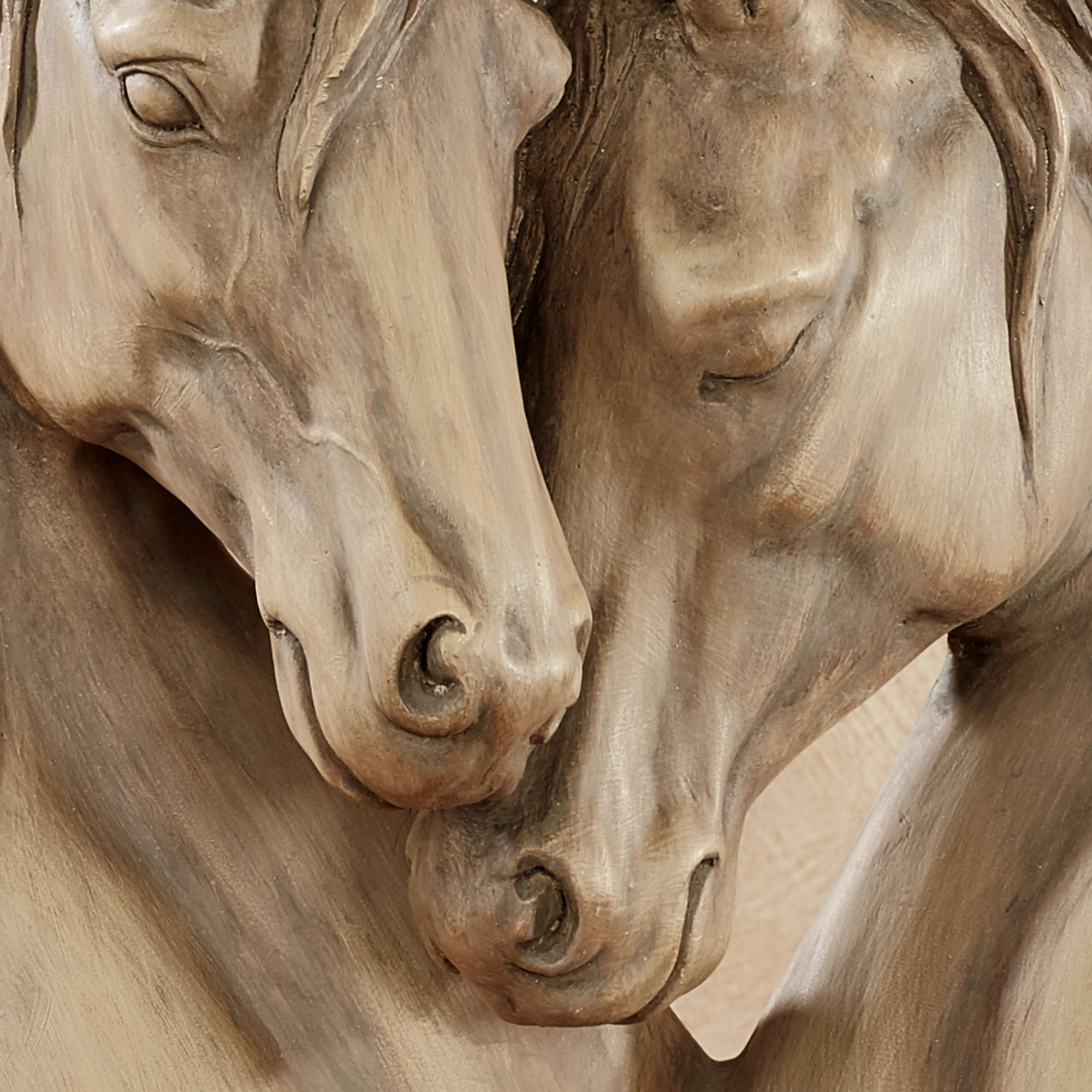 Loving Horses Table Sculpture Tan - Light Brown - Made of Resin