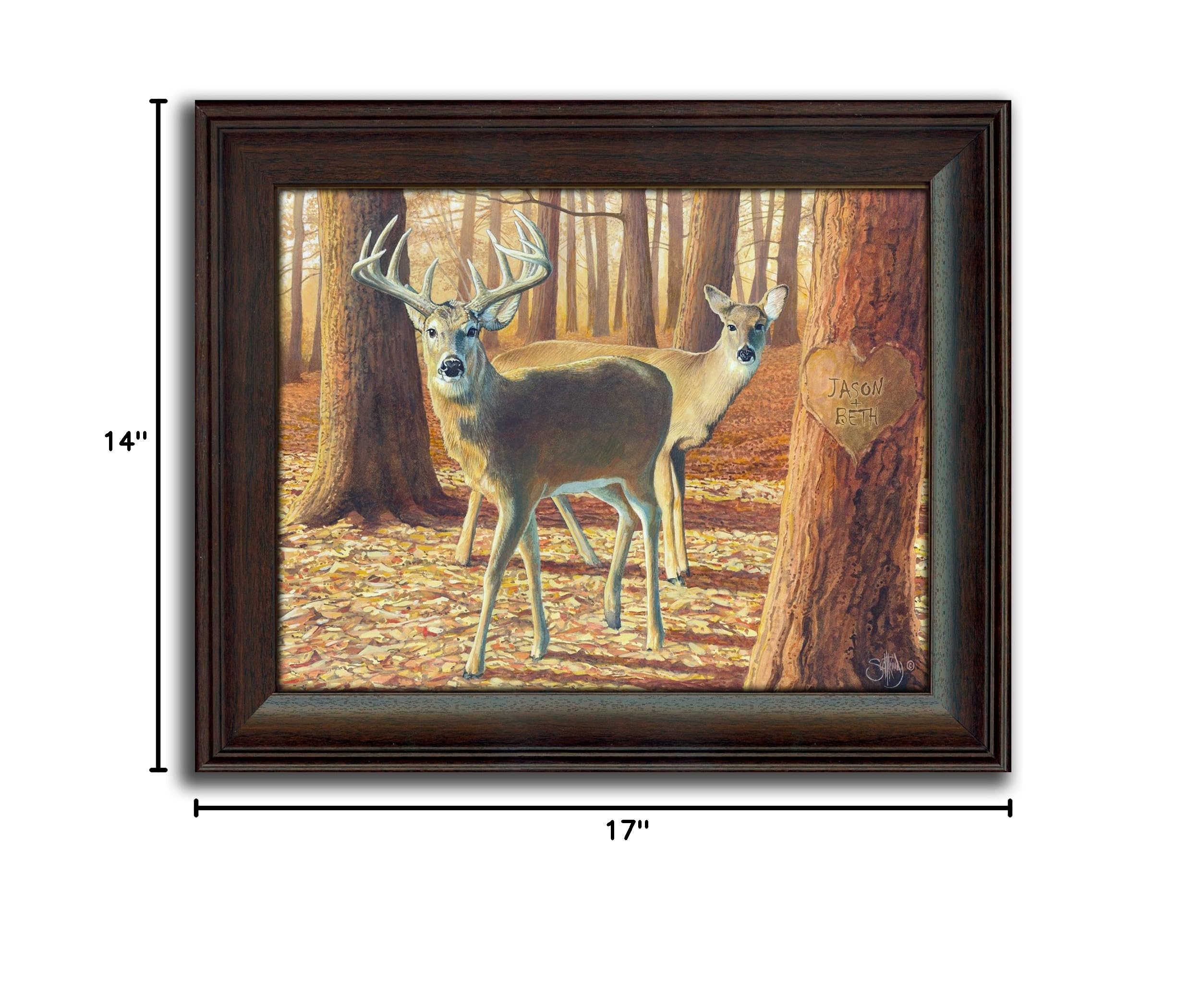 Personalized Romantic Wildlife Themed Art | Customized with Your Names |Unique Wedding
