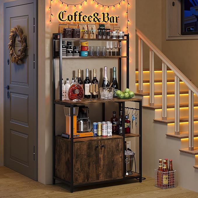 5-Tier Kitchen Bakers Rack with Power Outlet