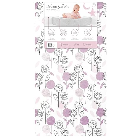 Snooze Firm Fiber Baby Crib Mattress in Grey, Greenguard Gold and JPMA Certified