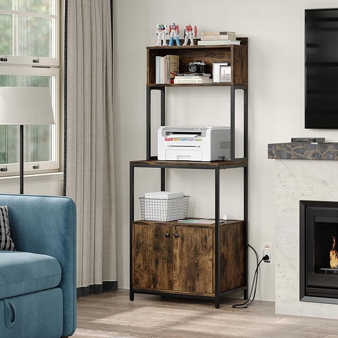 5-Tier Kitchen Bakers Rack with Power Outlet