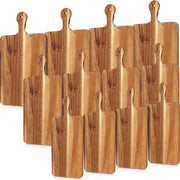 12 Pcs Bulk Wood Acacia Cutting Board Charcuterie Board with Handle Laser Engraving