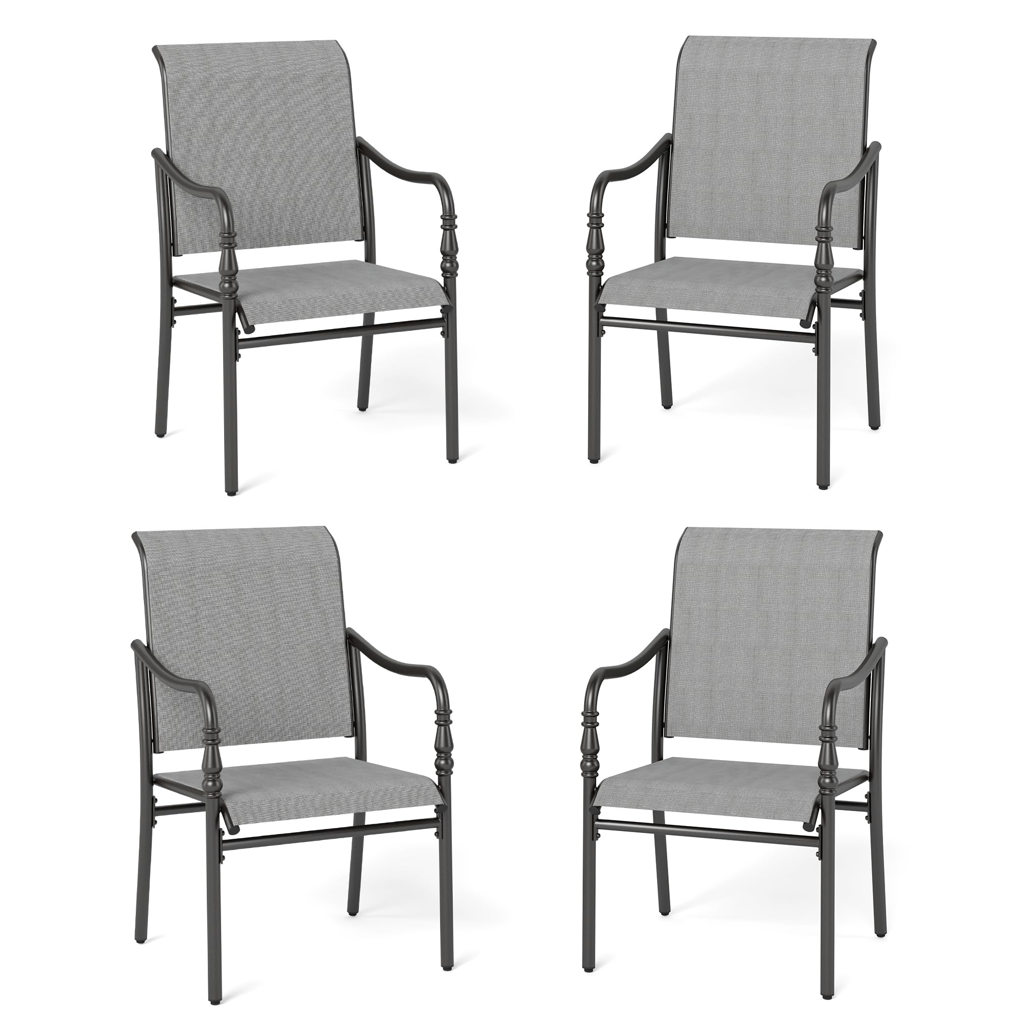 HERPatio Dining Chairs Set of 4,Outdoor Textilene Dining Chairs