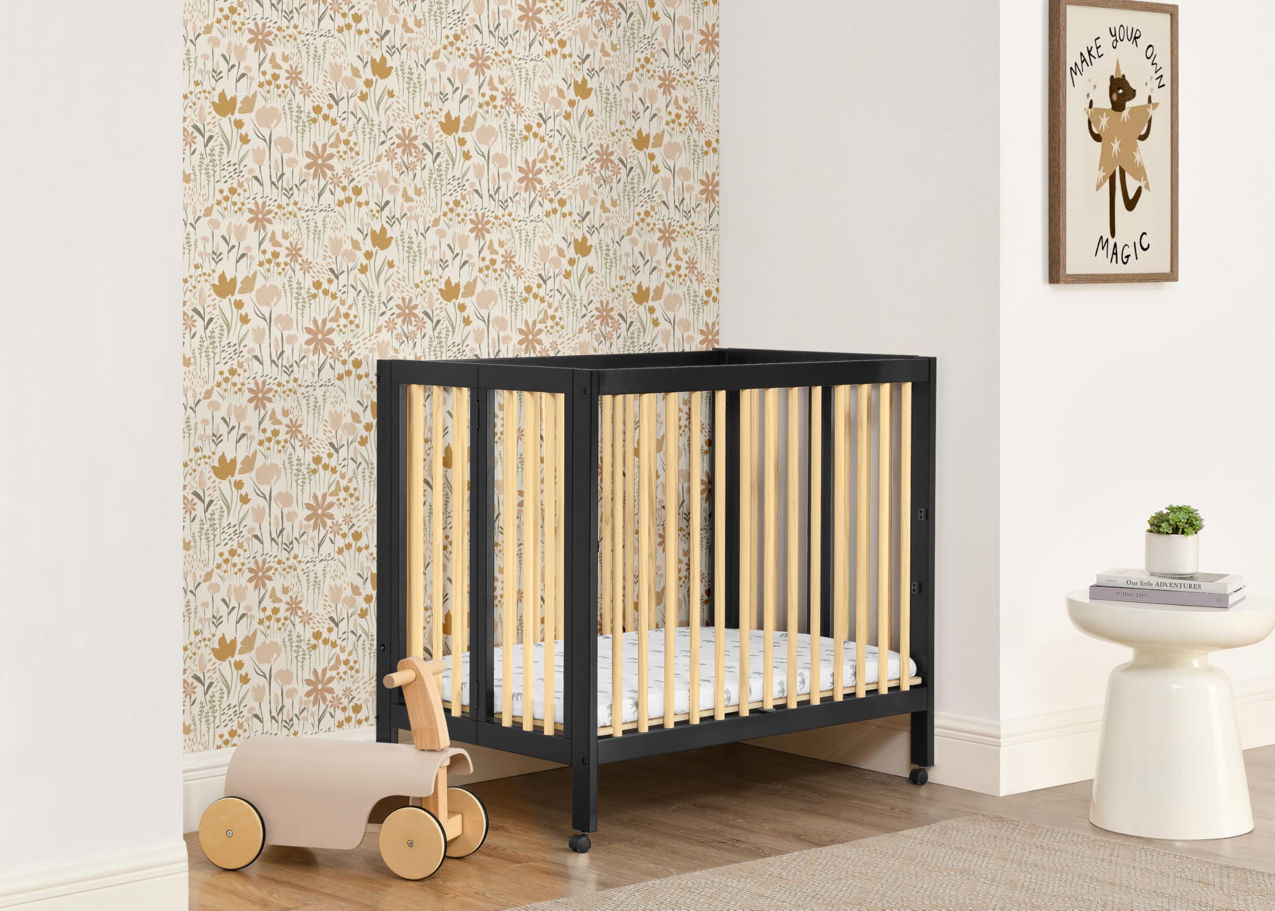 Mia Portable Folding Mini Crib with 1.5-Inch Mattress - Greenguard Gold Certified