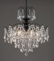 Chandelier for Dining Room,Modern Black Crystal Pendant Light