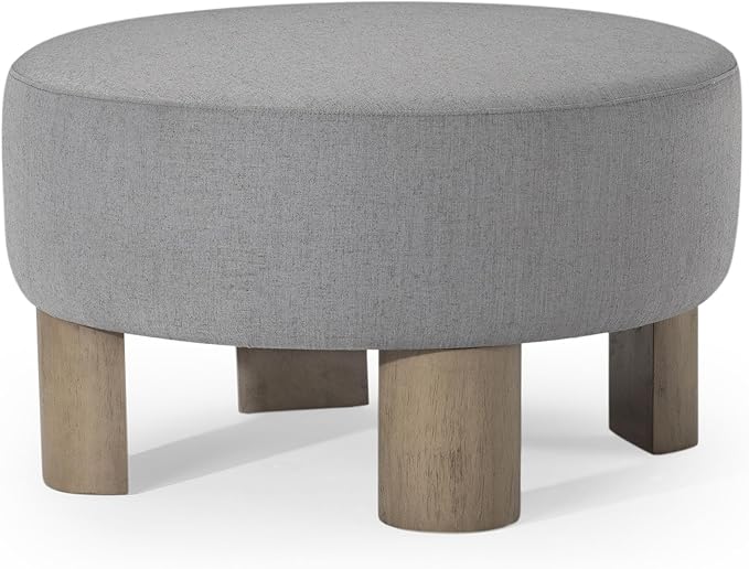 Celia Contemporary Large Round Upholstered Ottoman