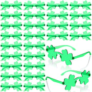 100 Pcs St. Patrick's Day Shamrock Sunglasses Bulk Irish Green Clover Glasses Eyeglasses