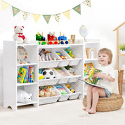 4-Tier Kids' Toy Storage Organizer Shelf - 100% Solid Wood, Children's Organizer