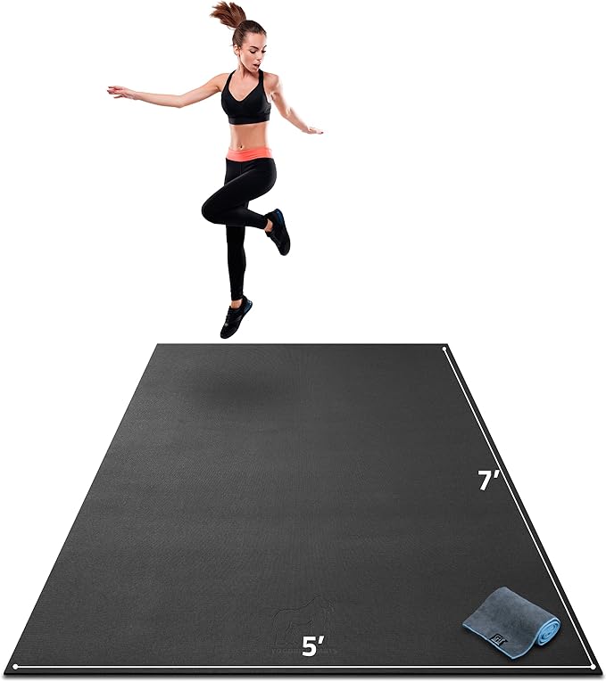 Premium Large Exercise Mat – 7' x 5' x 1/4" Ultra Durable, Non-Slip, Workout Mat